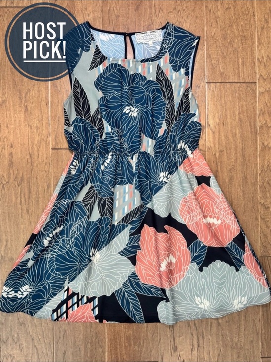 Pink Martini Dresses & Skirts - Pink Martini Floral Fit-and-Flare Dress with Elastic Waist